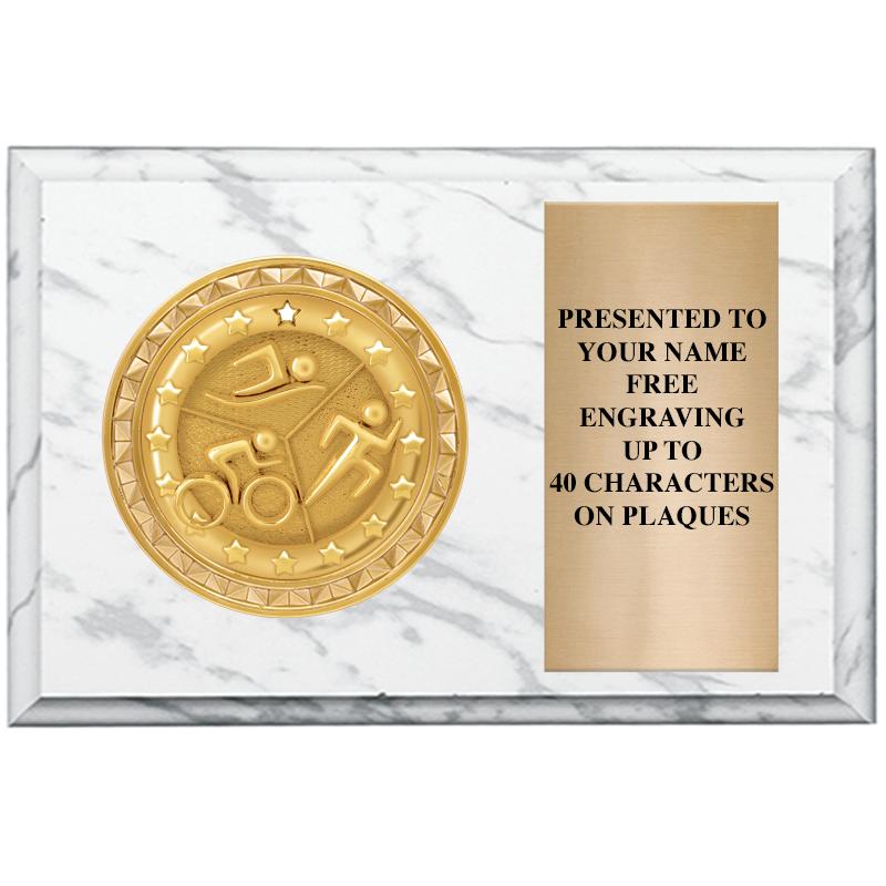 6" X 4" WHITE MBL INSERT PLQ