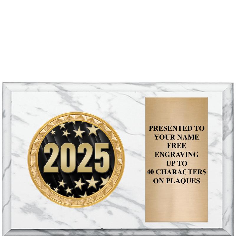 6" X 4" WHITE MBL INSERT PLQ