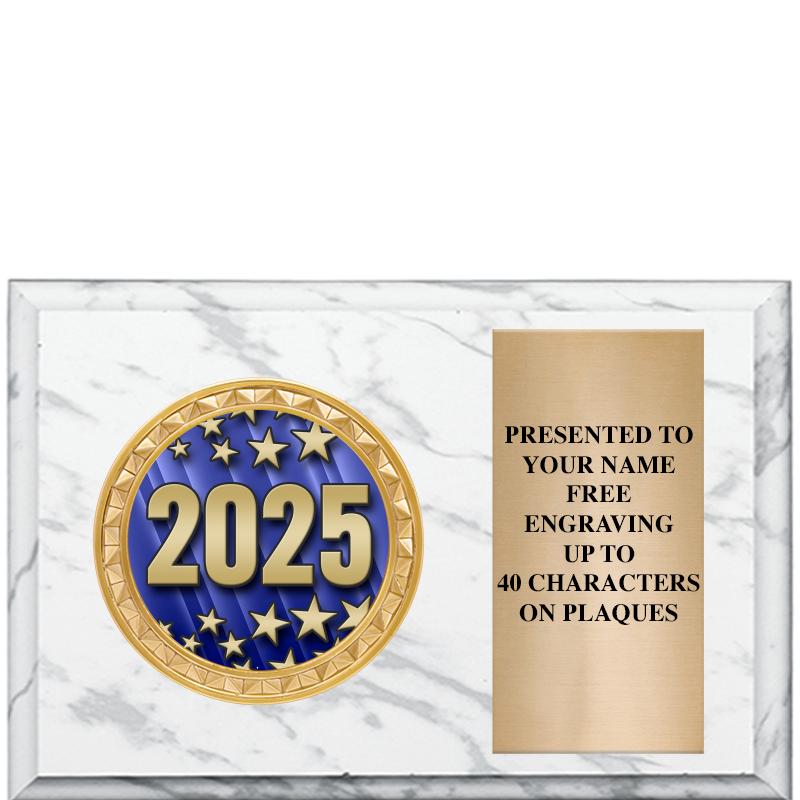 6" X 4" WHITE MBL INSERT PLQ