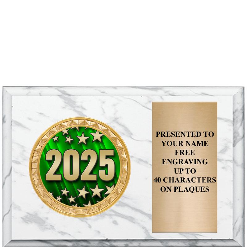 6" X 4" WHITE MBL INSERT PLQ