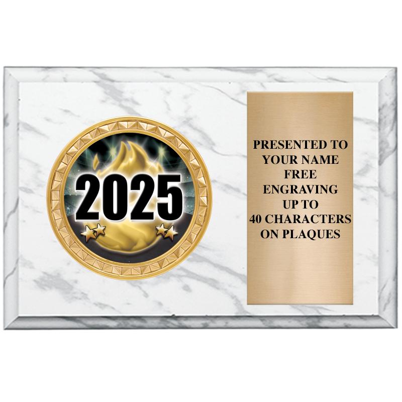 6" X 4" WHITE MBL INSERT PLQ