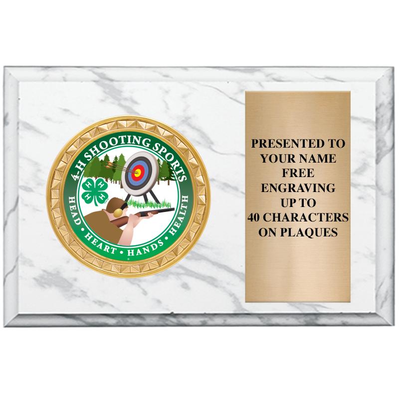 6" X 4" WHITE MBL INSERT PLQ