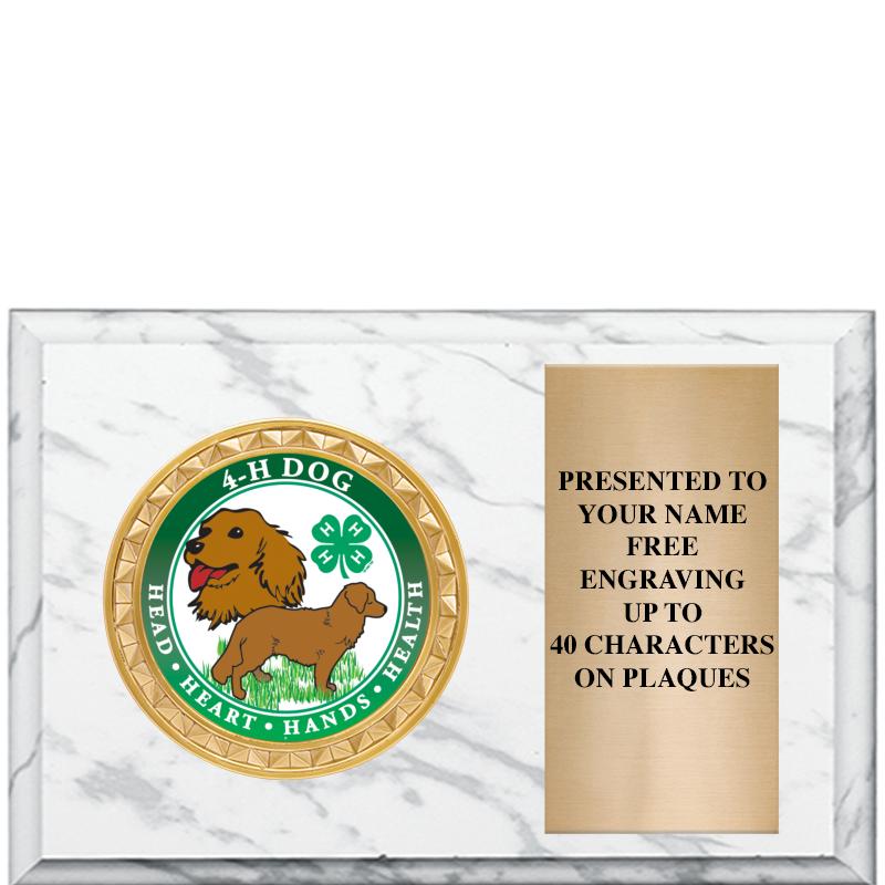 6" X 4" WHITE MBL INSERT PLQ