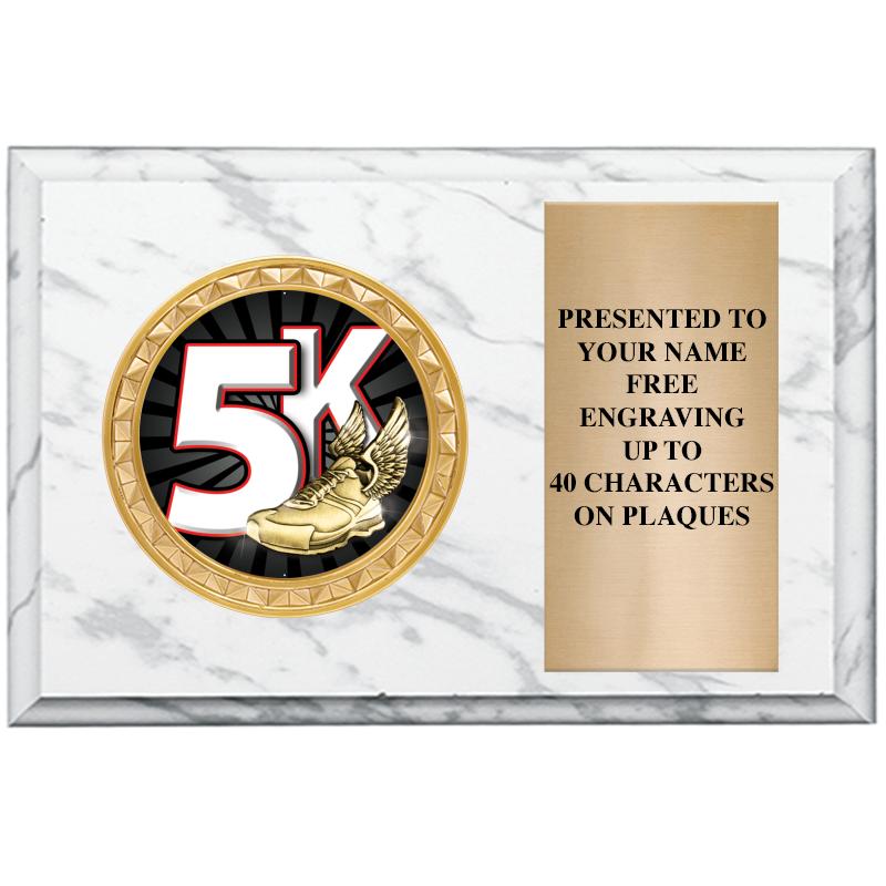 6" X 4" WHITE MBL INSERT PLQ