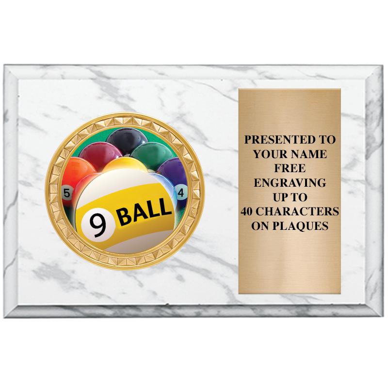 6" X 4" WHITE MBL INSERT PLQ