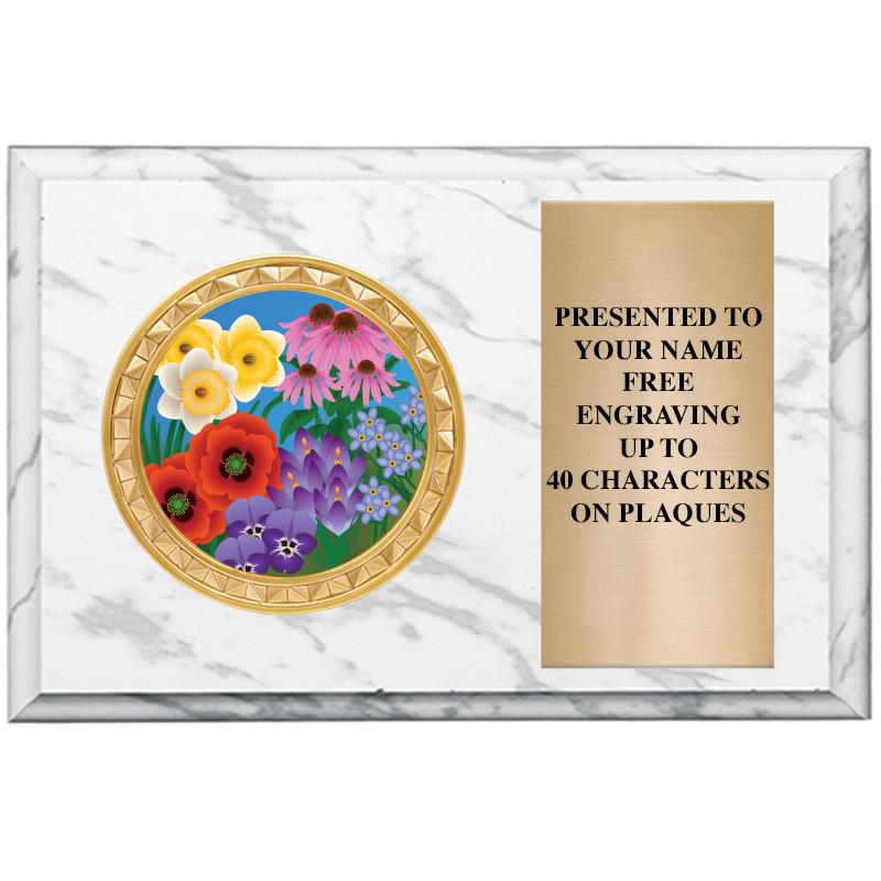 6" X 4" WHITE MBL INSERT PLQ