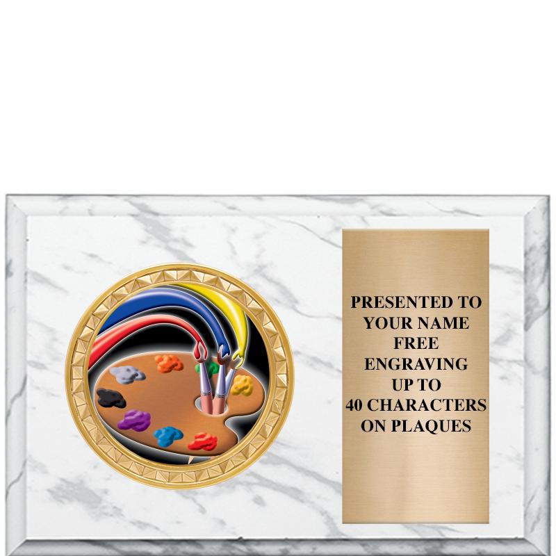 6" X 4" WHITE MBL INSERT PLQ