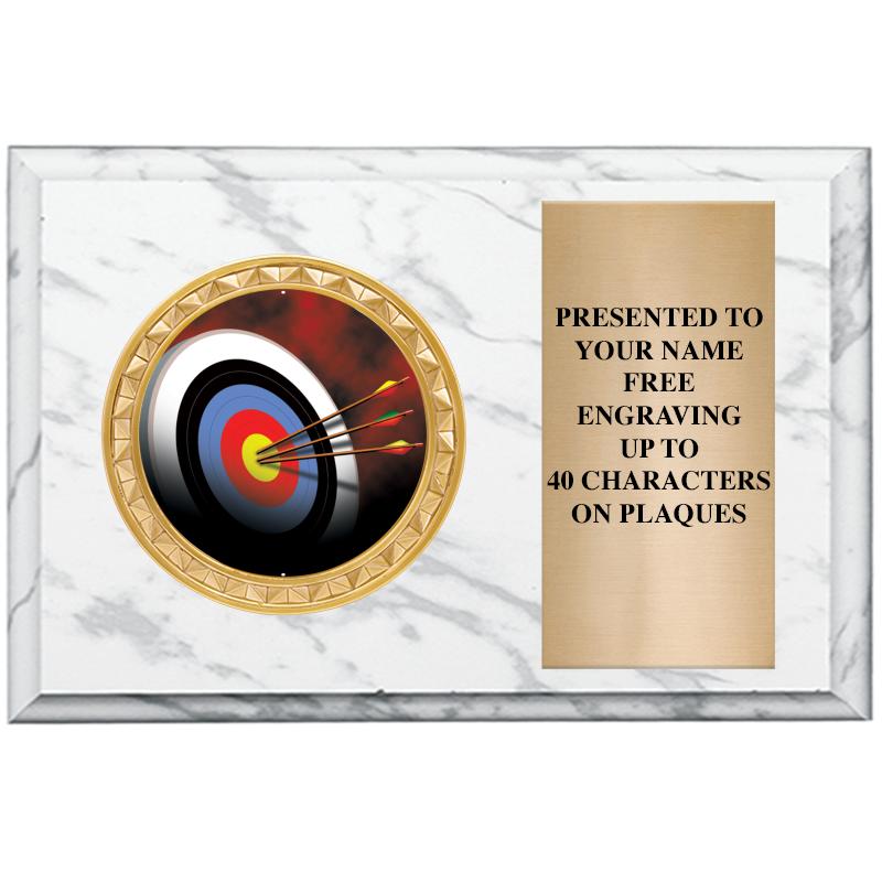 6" X 4" WHITE MBL INSERT PLQ