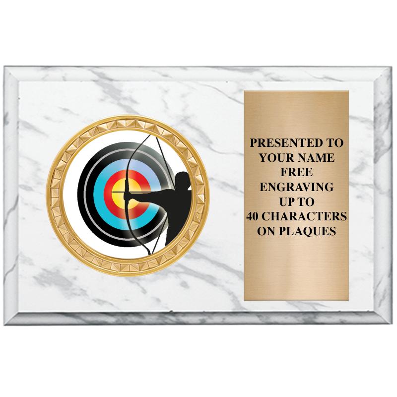 6" X 4" WHITE MBL INSERT PLQ