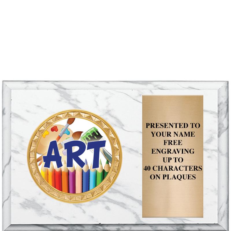 6" X 4" WHITE MBL INSERT PLQ