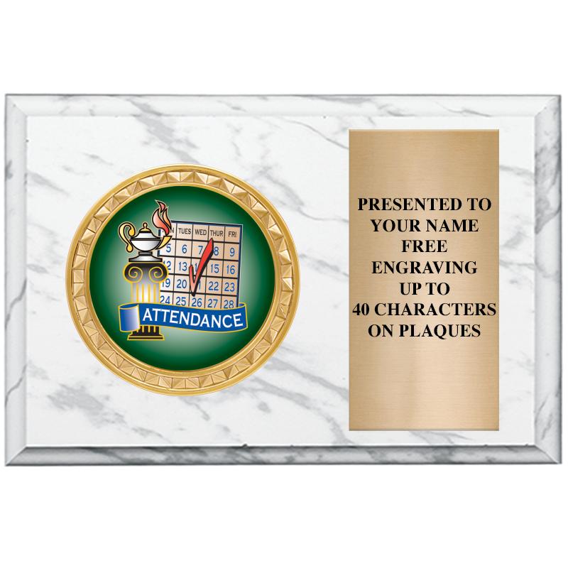 6" X 4" WHITE MBL INSERT PLQ