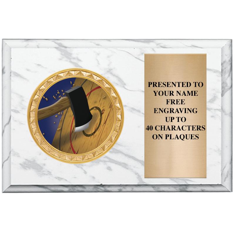 6" X 4" WHITE MBL INSERT PLQ