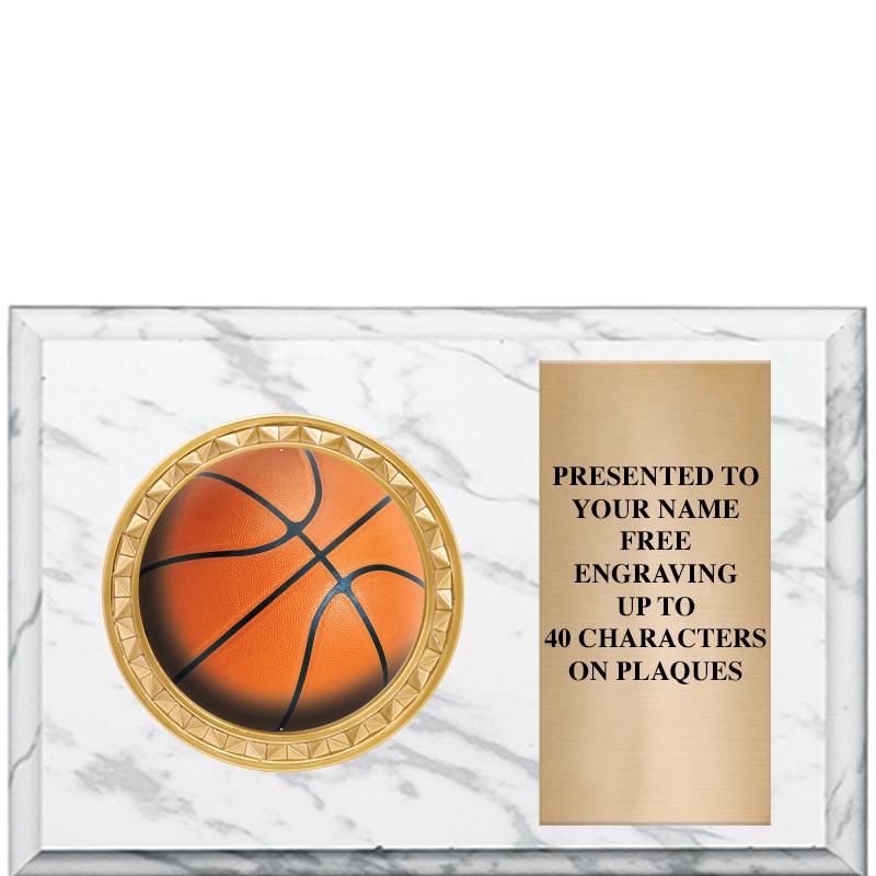 6" X 4" WHITE MBL INSERT PLQ