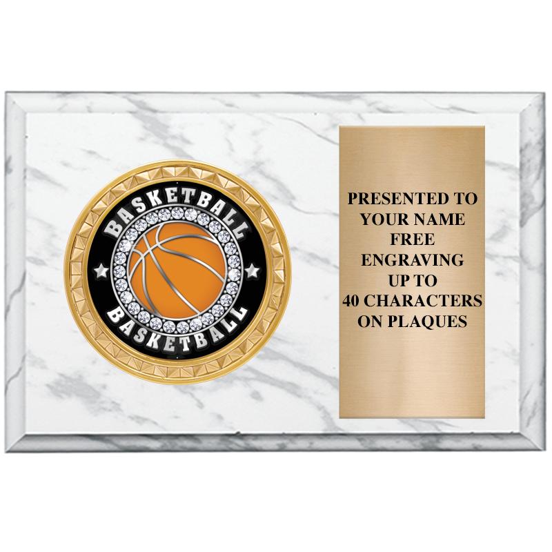 6" X 4" WHITE MBL INSERT PLQ