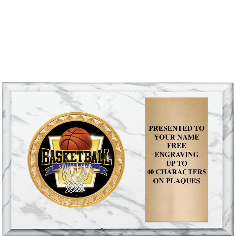 6" X 4" WHITE MBL INSERT PLQ