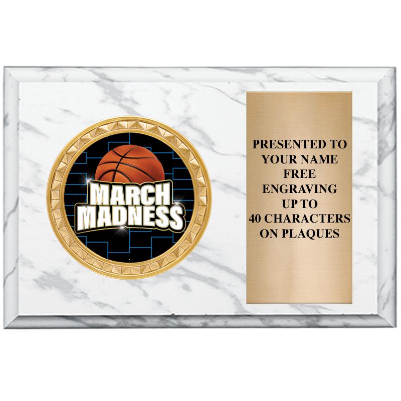 6" X 4" WHITE MBL INSERT PLQ