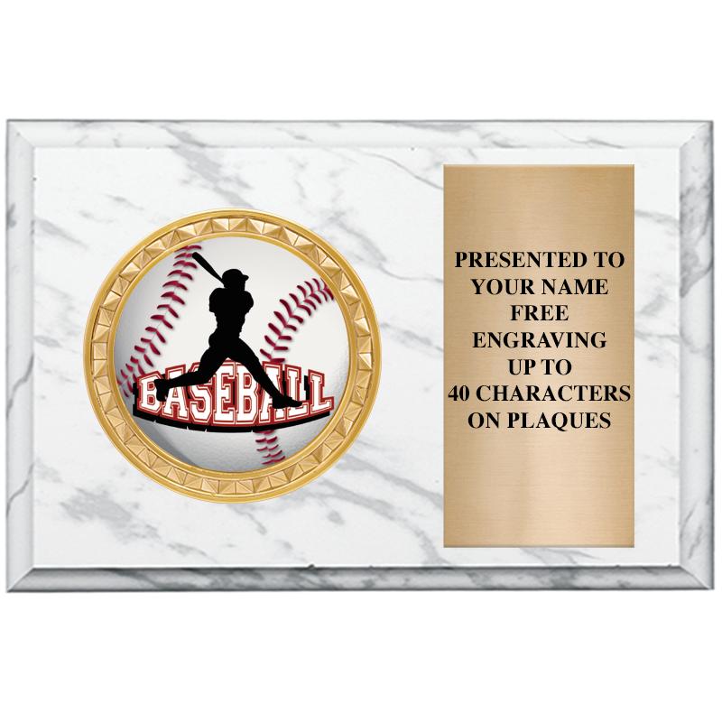 6" X 4" WHITE MBL INSERT PLQ