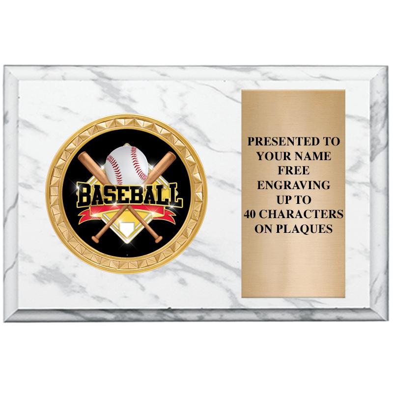 6" X 4" WHITE MBL INSERT PLQ