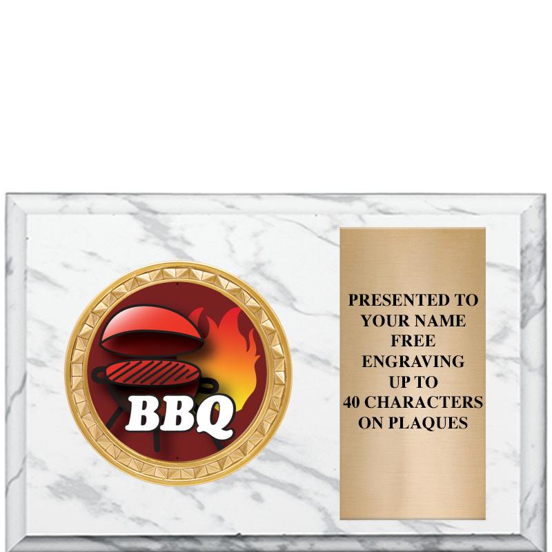 6" X 4" WHITE MBL INSERT PLQ