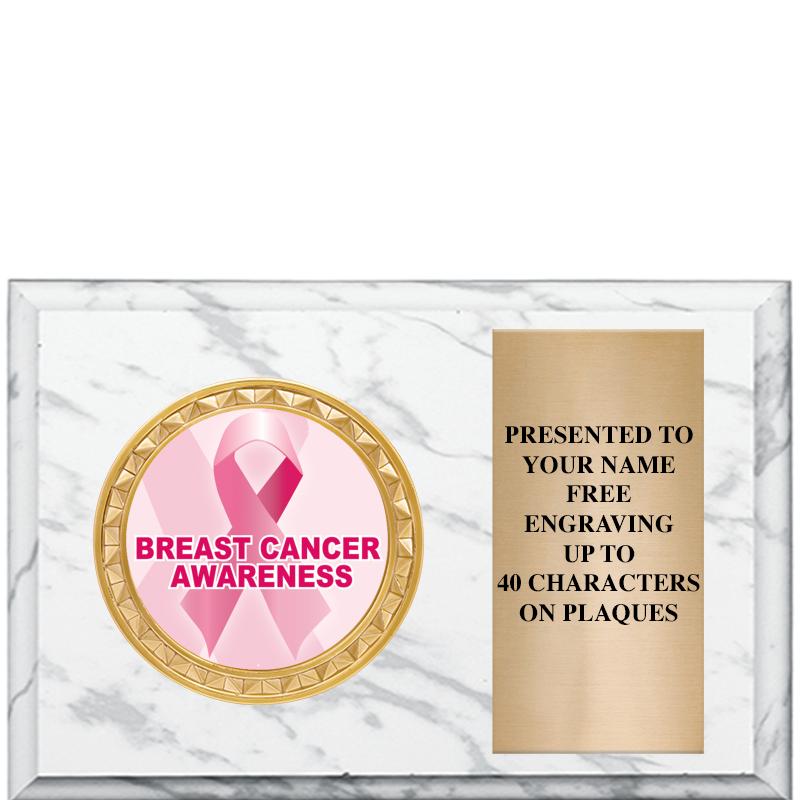 6" X 4" WHITE MBL INSERT PLQ