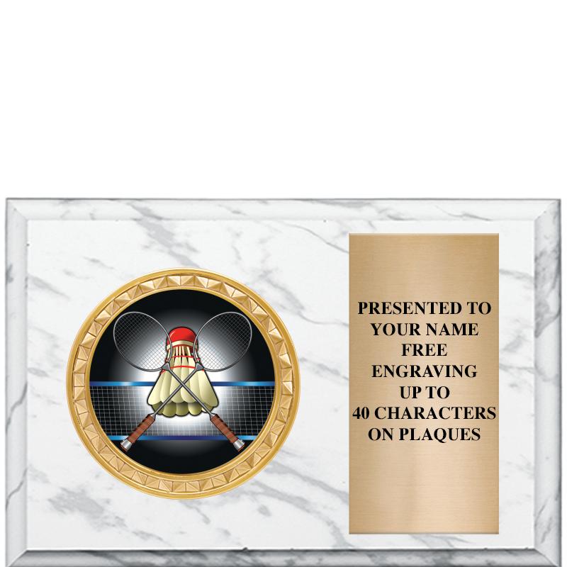 6" X 4" WHITE MBL INSERT PLQ