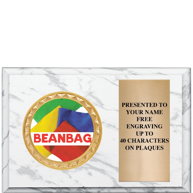 6" X 4" WHITE MBL INSERT PLQ