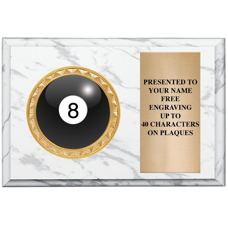 6" X 4" WHITE MBL INSERT PLQ