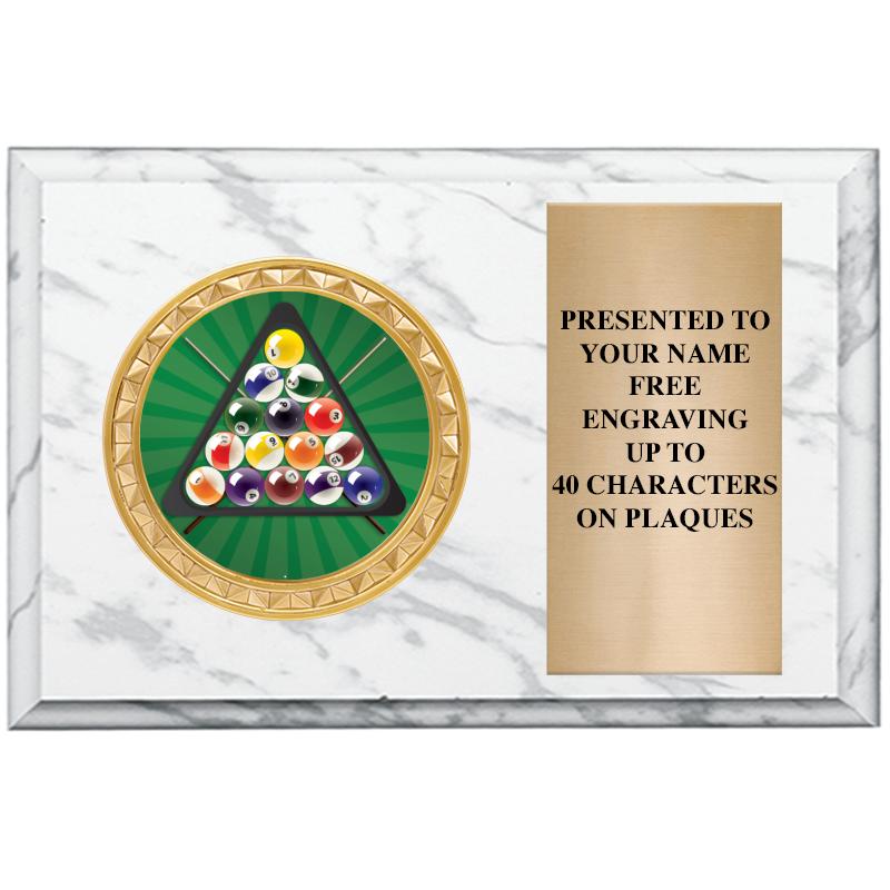 6" X 4" WHITE MBL INSERT PLQ