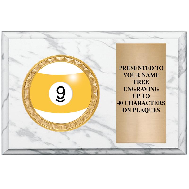 6" X 4" WHITE MBL INSERT PLQ