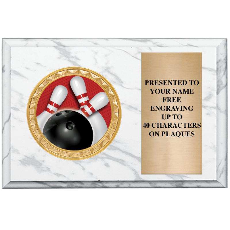 6" X 4" WHITE MBL INSERT PLQ