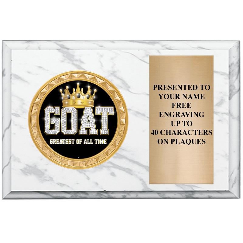 6" X 4" WHITE MBL INSERT PLQ