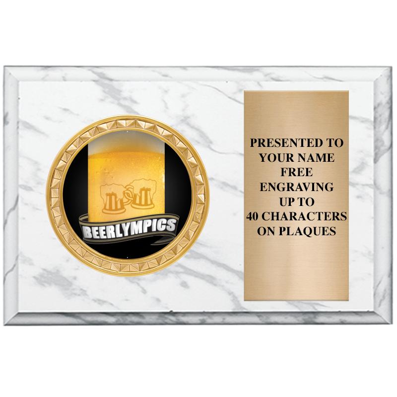 6" X 4" WHITE MBL INSERT PLQ