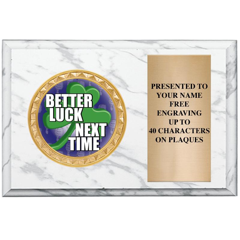 6" X 4" WHITE MBL INSERT PLQ