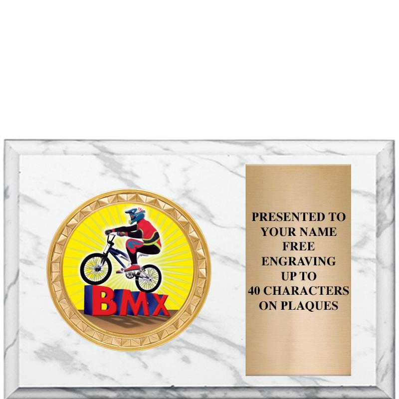 6" X 4" WHITE MBL INSERT PLQ