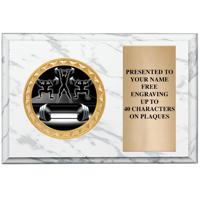 6" X 4" WHITE MBL INSERT PLQ