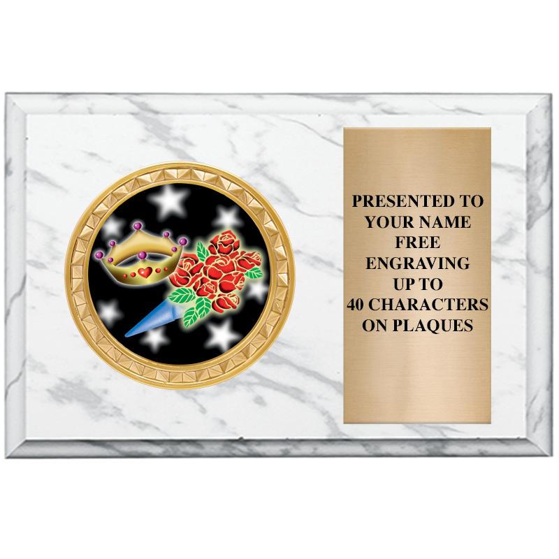 6" X 4" WHITE MBL INSERT PLQ