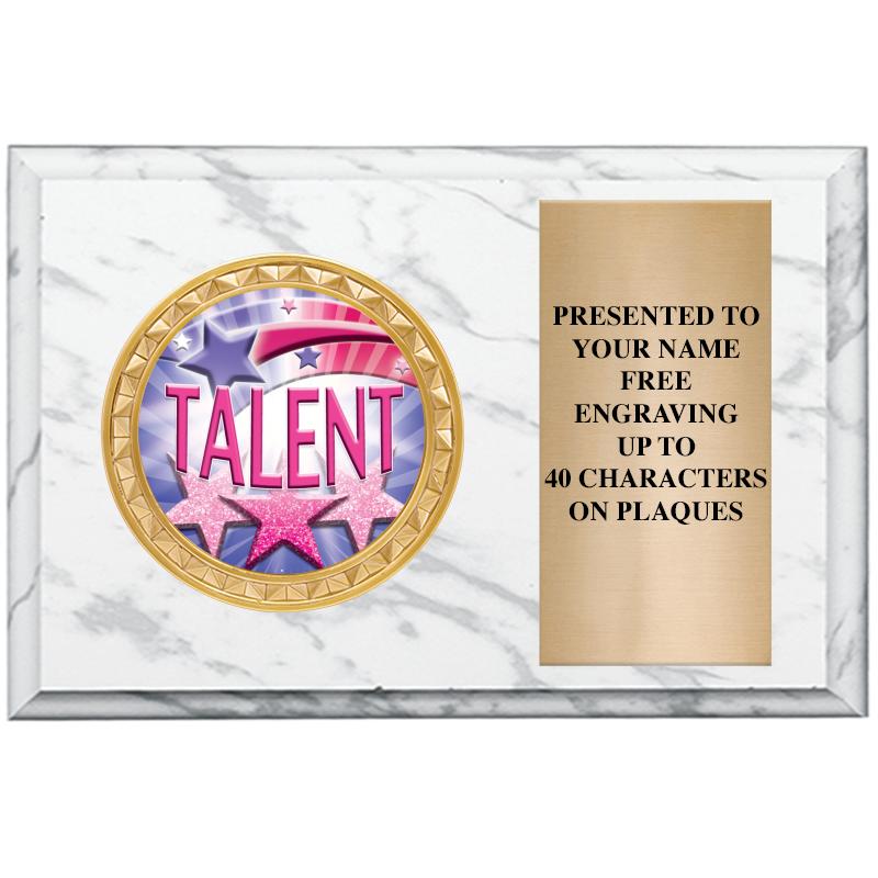 6" X 4" WHITE MBL INSERT PLQ