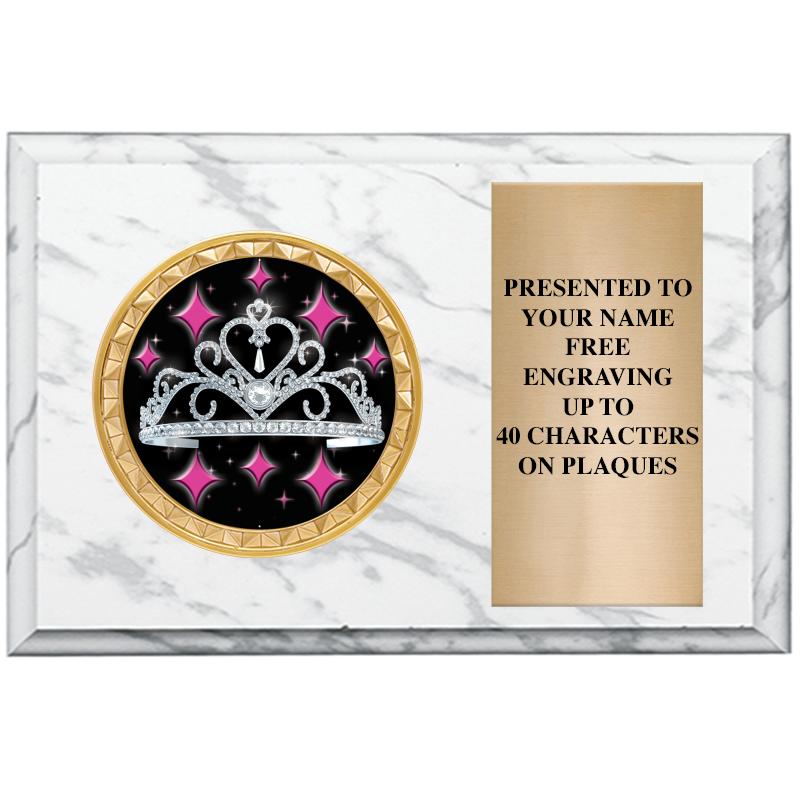 6" X 4" WHITE MBL INSERT PLQ