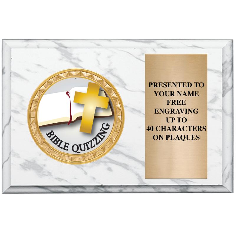 6" X 4" WHITE MBL INSERT PLQ