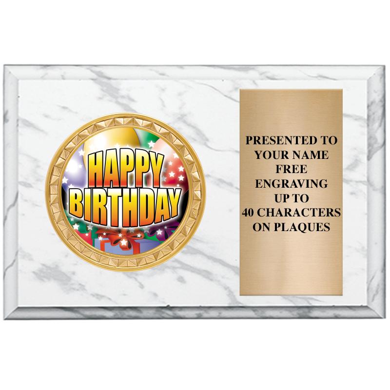 6" X 4" WHITE MBL INSERT PLQ