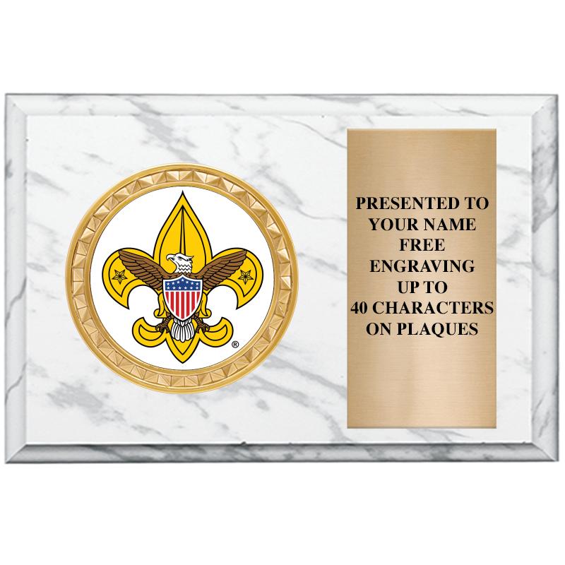 6" X 4" WHITE MBL INSERT PLQ