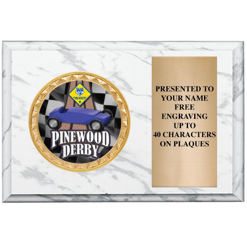 6" X 4" WHITE MBL INSERT PLQ