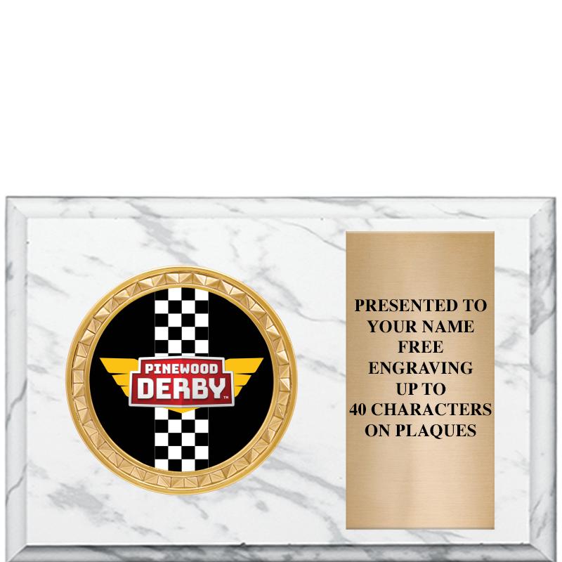 6" X 4" WHITE MBL INSERT PLQ