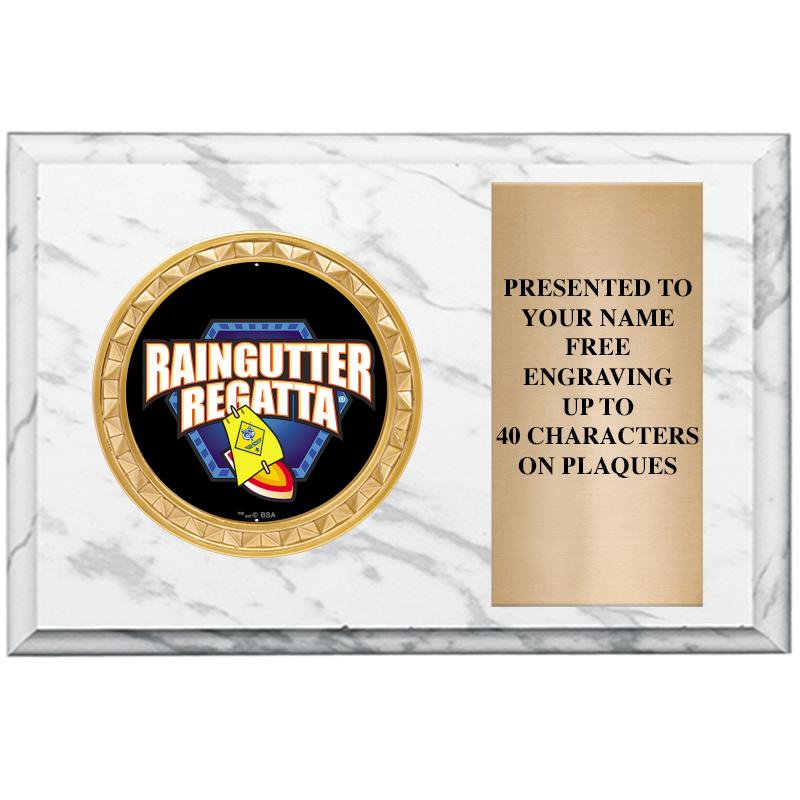 6" X 4" WHITE MBL INSERT PLQ