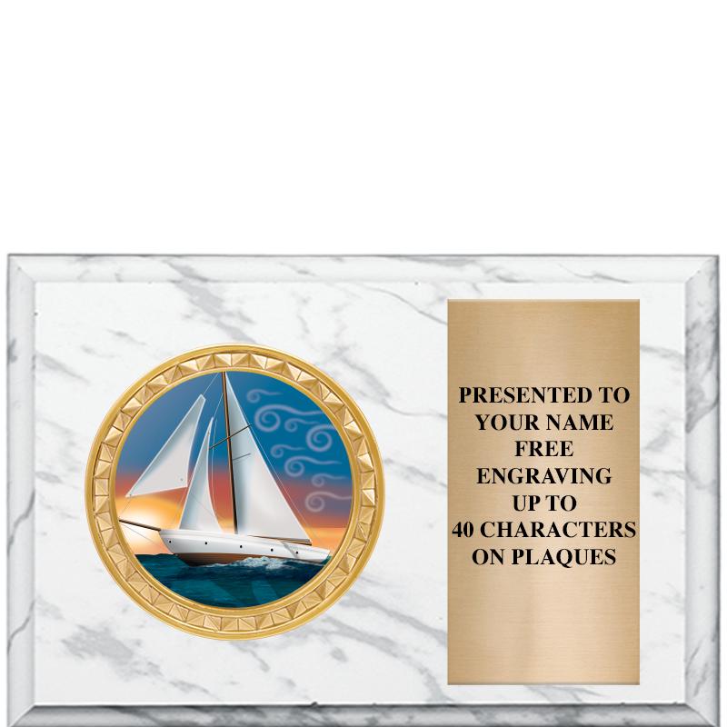 6" X 4" WHITE MBL INSERT PLQ