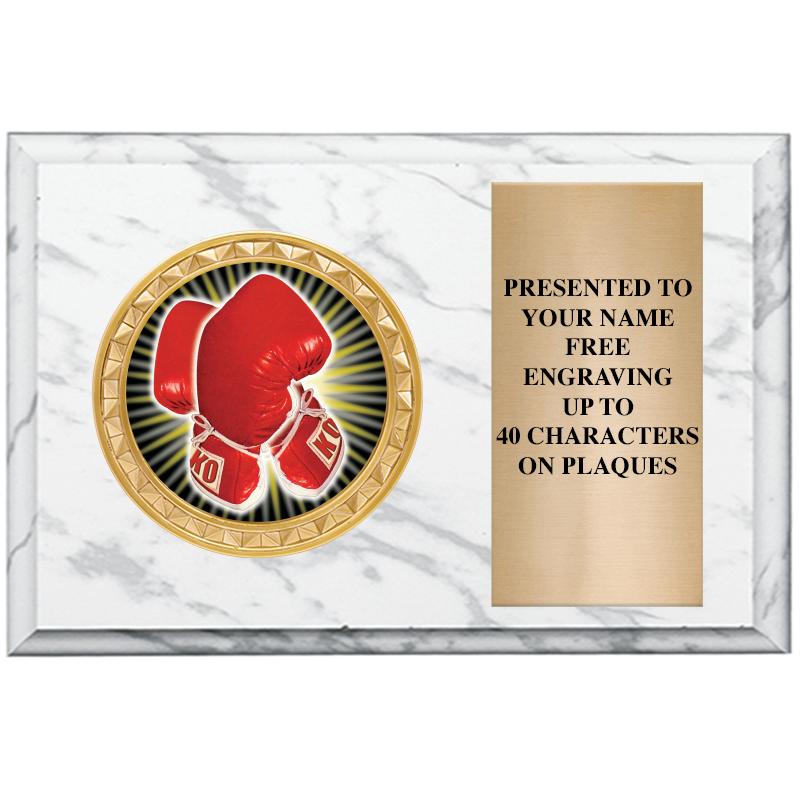 6" X 4" WHITE MBL INSERT PLQ