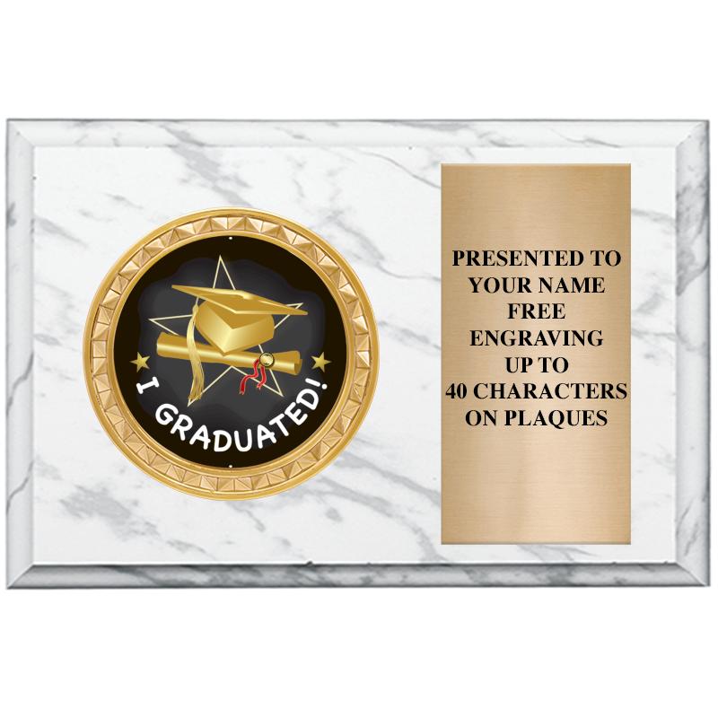 6" X 4" WHITE MBL INSERT PLQ