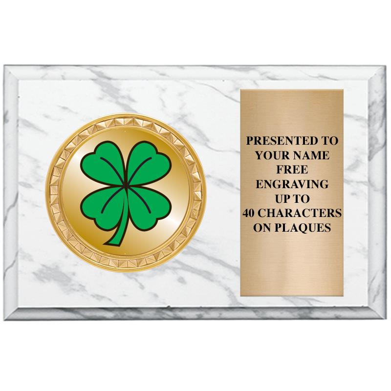 6" X 4" WHITE MBL INSERT PLQ