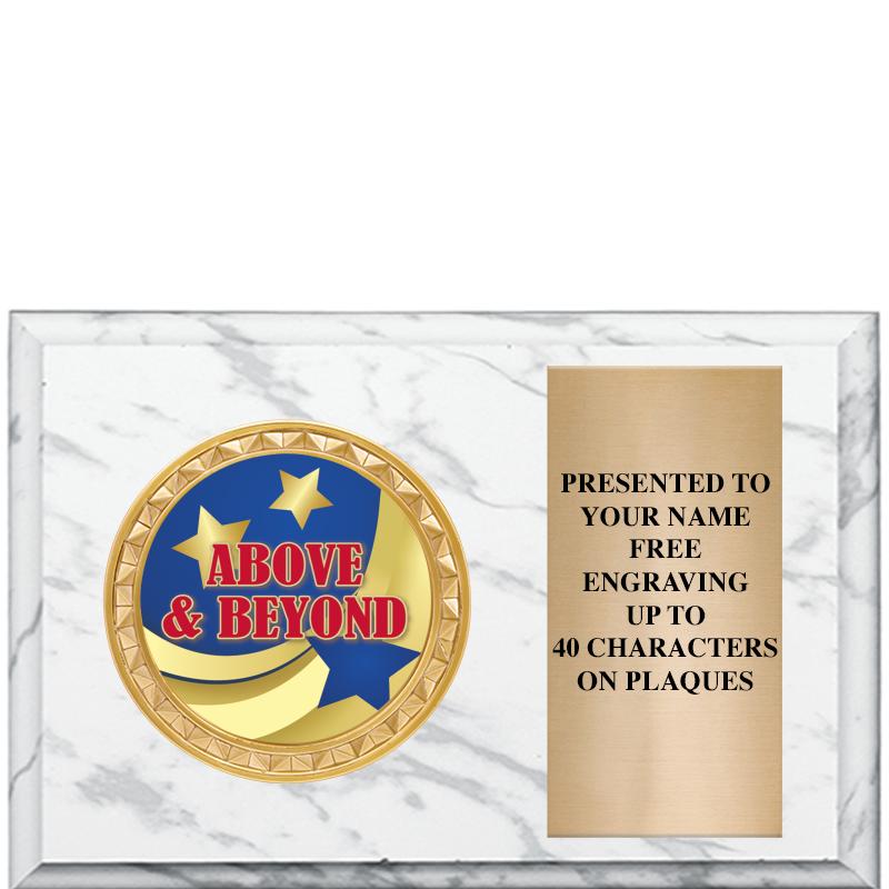 6" X 4" WHITE MBL INSERT PLQ