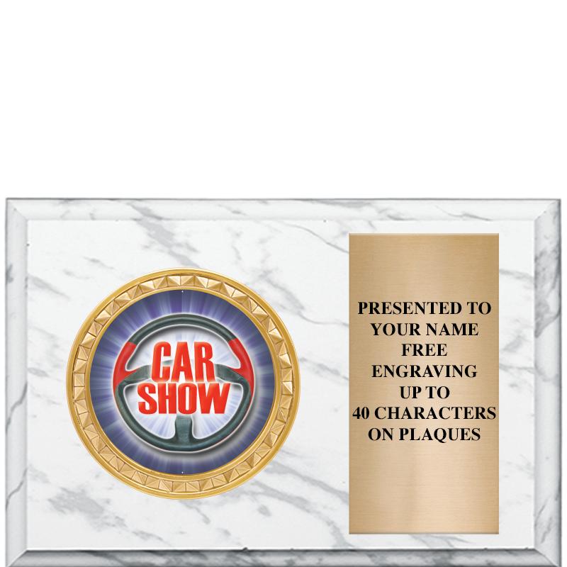 6" X 4" WHITE MBL INSERT PLQ